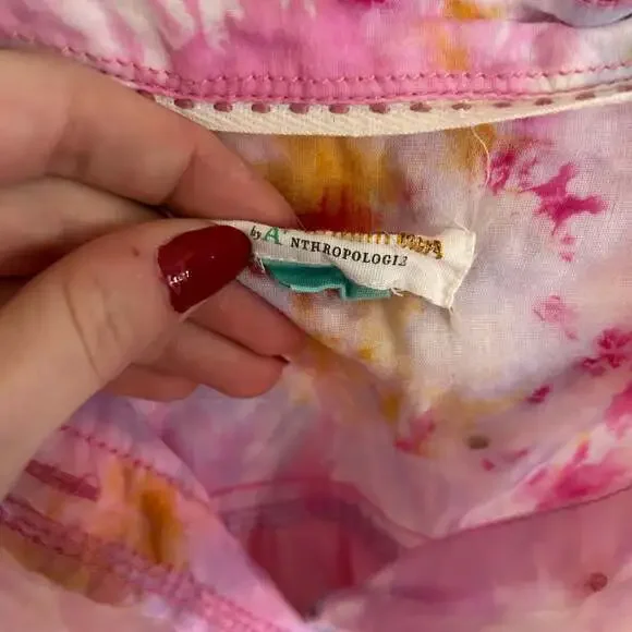 Pilcro and the Letterpress 'The Cate’ Classic Tie-Dye Button Down Shirt size 1x - Picture 2 of 6